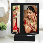 Personalized Rotating LED Table Lamp – Custom 5-Photo Cube Light