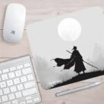 Lunar Samurai Mousepad 8.5 x 7 Inches Compact Gaming and Work Mouse Pad with Anti Slip Rubber Base