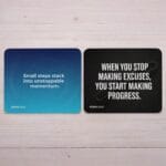 Motivational Mousepad Set of 2 - Growth & Momentum Non-Slip Gaming & Office Desk Mats (8.5" x 7")