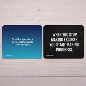 Motivational Mousepad Set of 2 - Growth & Momentum Non-Slip Gaming & Office Desk Mats (8.5" x 7")