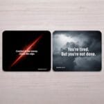 Motivational Mousepad Set of 2 - Mental Toughness Non-Slip Gaming & Office Desk Mats (8.5" x 7")