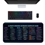 Ultimate Windows Keyboard Shortcuts XL Desk Mat – 60x30cm Extended Mousepad with 50+ Shortcut Keys, Smooth Glide Surface & Anti-Slip Rubber Base for Productivity & Gaming