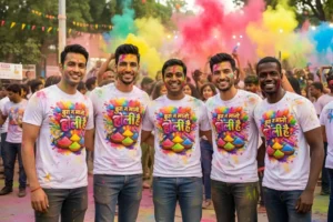 Kurta Faad Holi T-Shirt Combo (Pack of 5) – Polyester Sublimation Printed “Bura Na Maano Holi Hai” Festival Tees | Holi Special