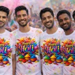 Kurta Faad T-Shirt Combo (Pack of 5) – Polyester Sublimation Printed Happy Holi | Holi Special