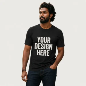 Custom Dark Colour Dot Net Round Neck T-Shirt Printing | DTF Only