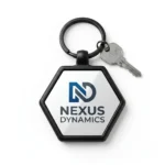 Customized Plastic Keyring with Metal Sheet – Personalized Photo Keychain